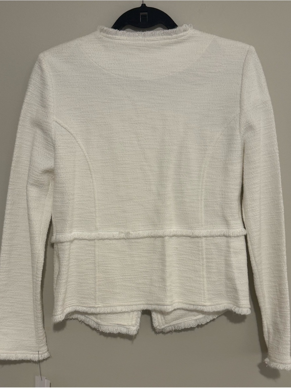 Amanda & Chelsea Ivory Asymmetric Open-Front Blazer - Picture 5 of 9